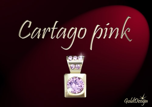 Cartago pink - přívěsek zlacený